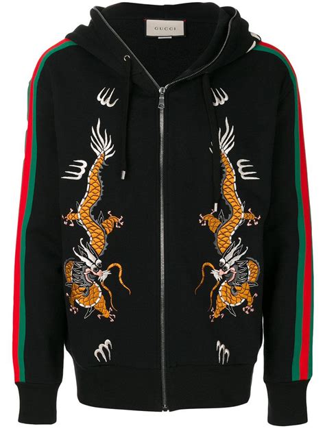 gucci dragon zip hoodie|gucci sweatpants for men.